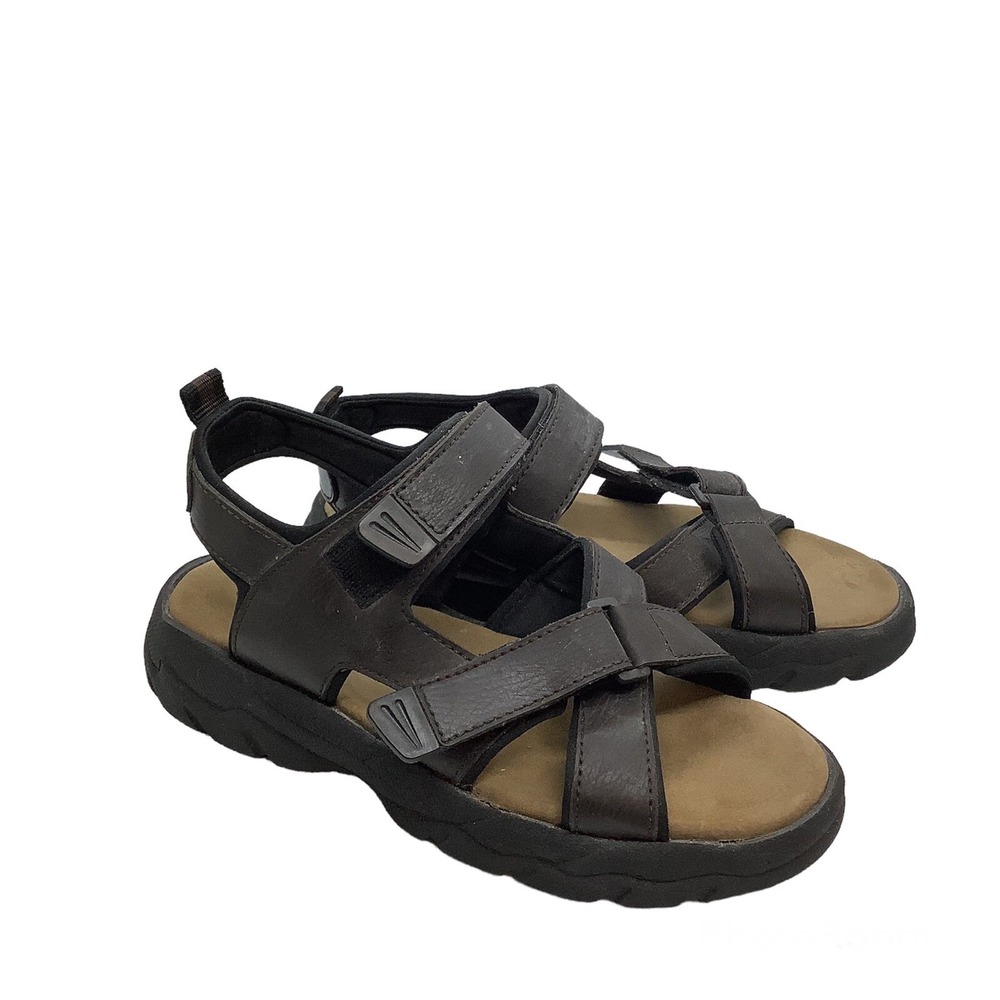 Outland Mens Gladiator Sandals Size 9 Brown Faux Leather Padded Comfort Casual